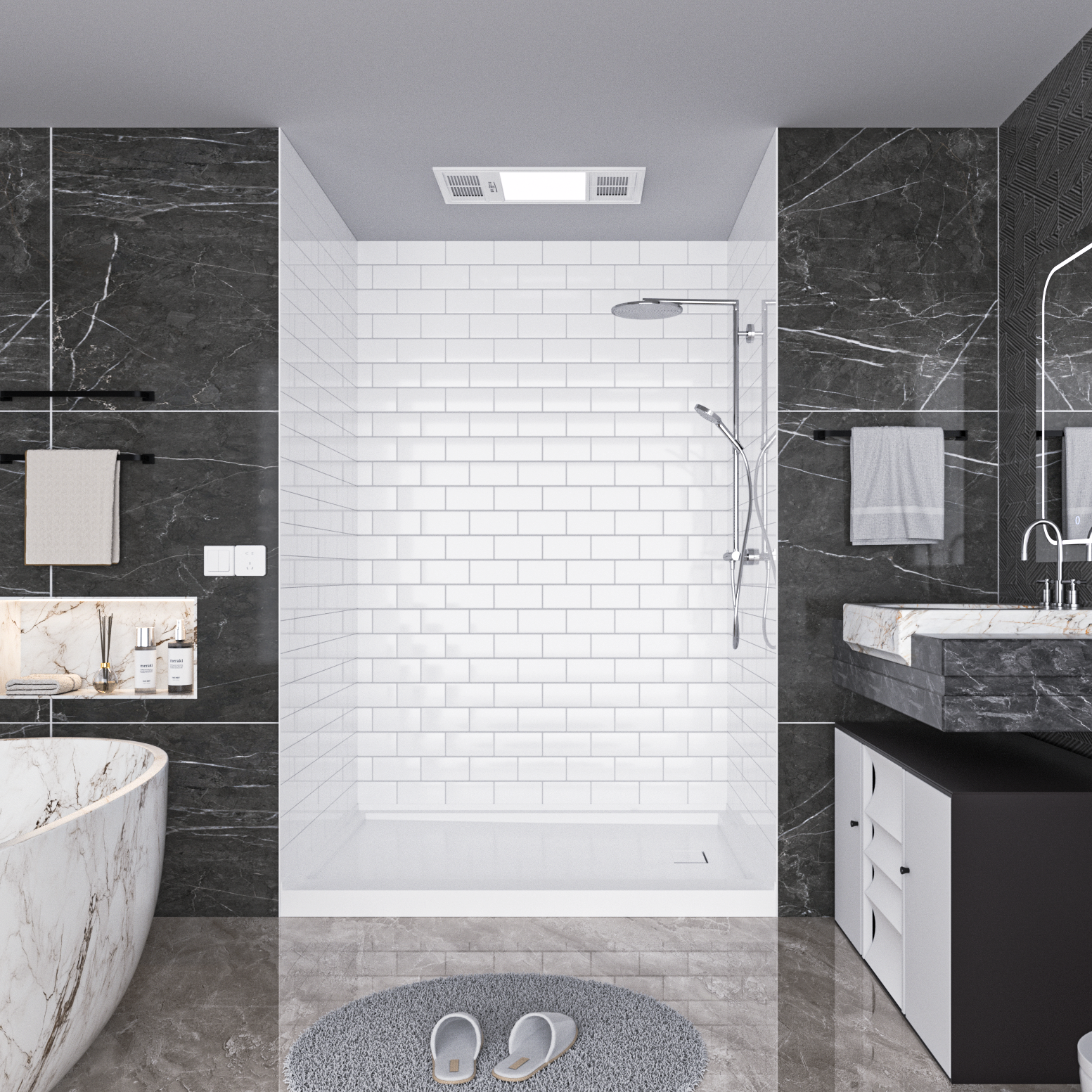 Solid Series Shower Wall Surround Kit