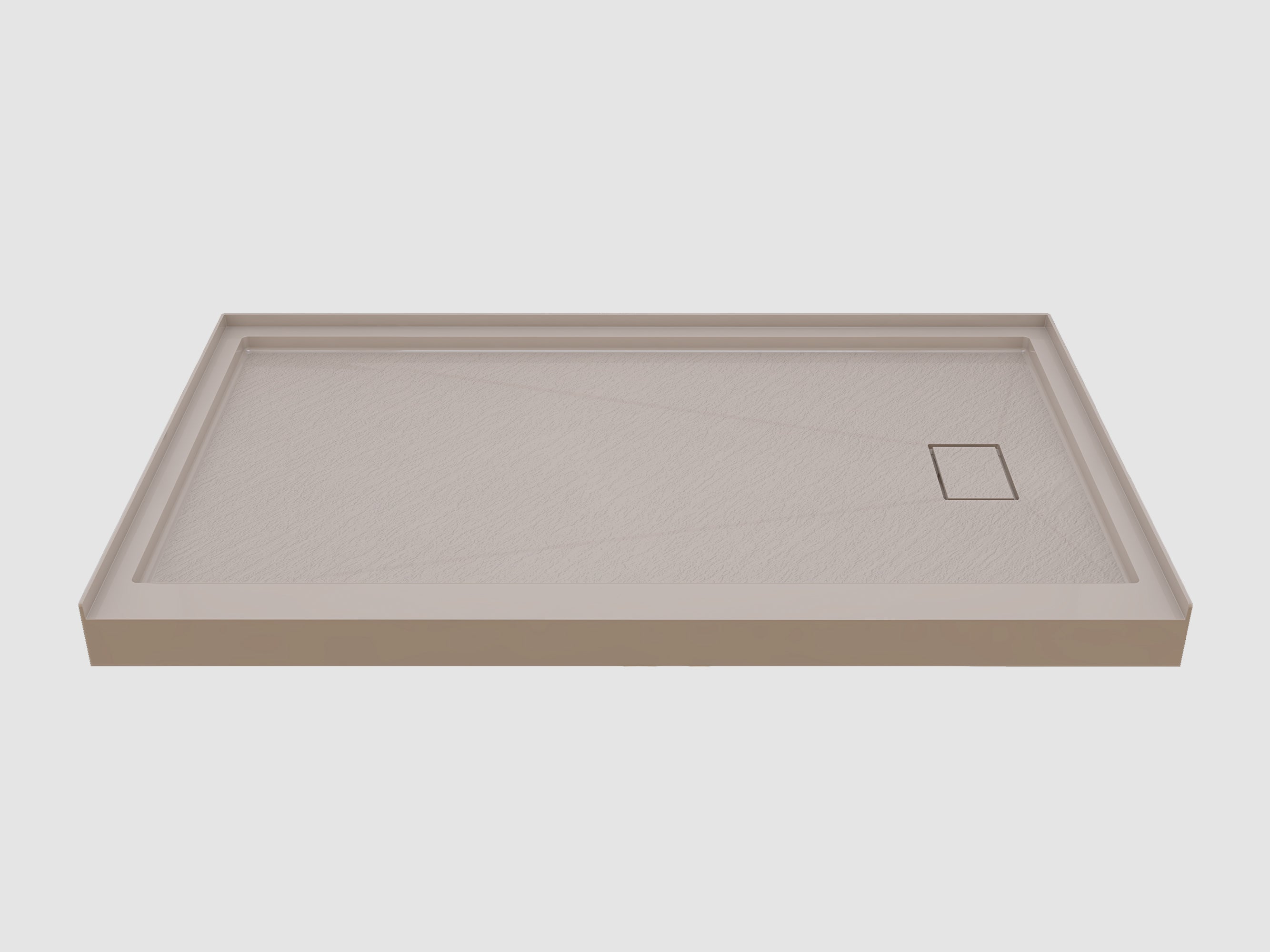 Pure Color Shower Base with Side Drain and Flange