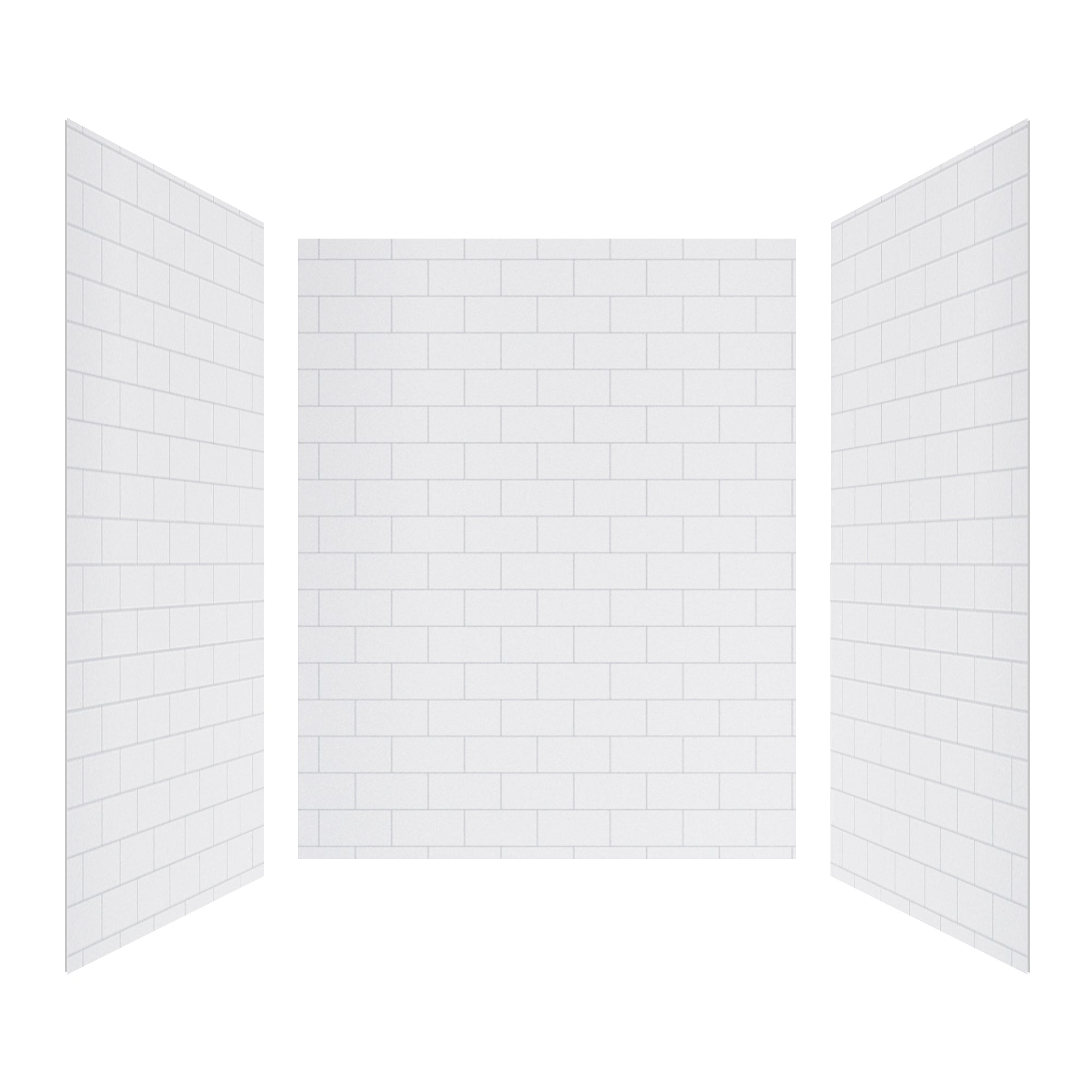 Matte Finish Small Subway Tile Solid Series SMC 3-Wall Shower Surround Kit