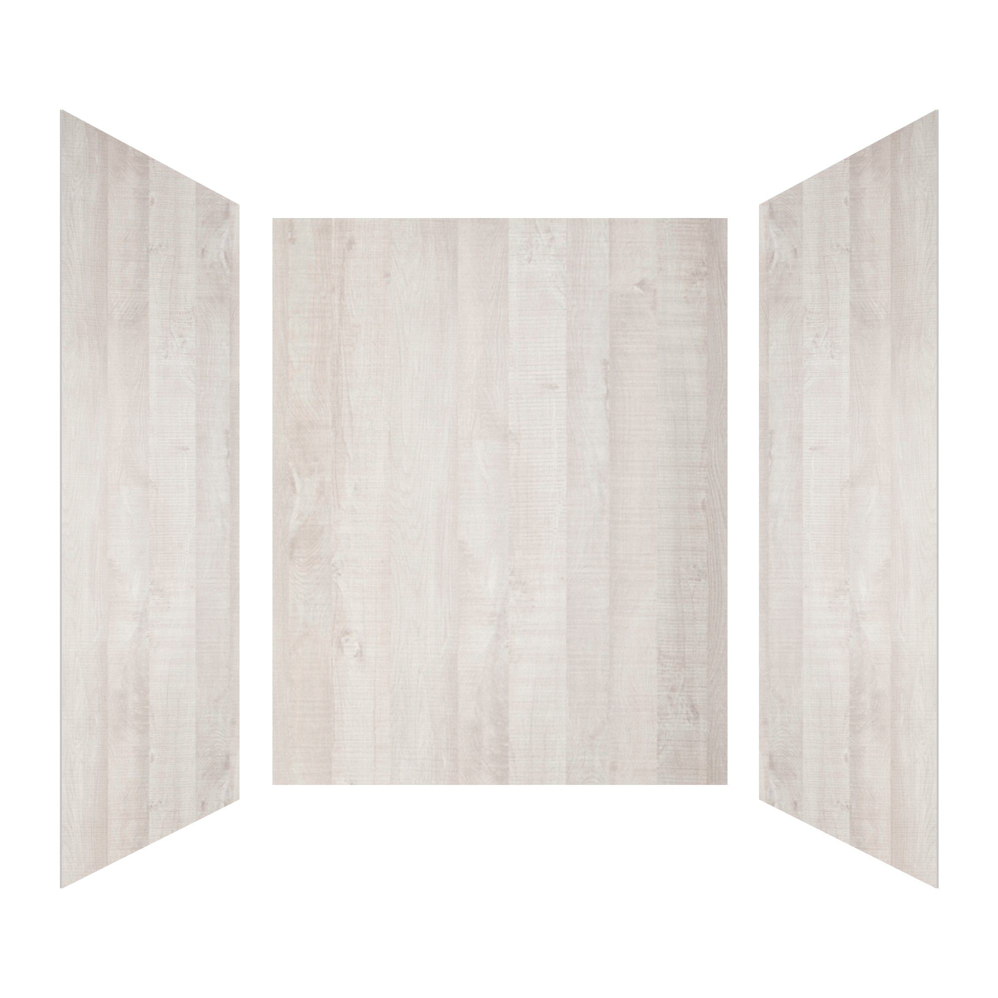 White Sandstone Marble Series SMC 3-Wall Shower Surround Kit