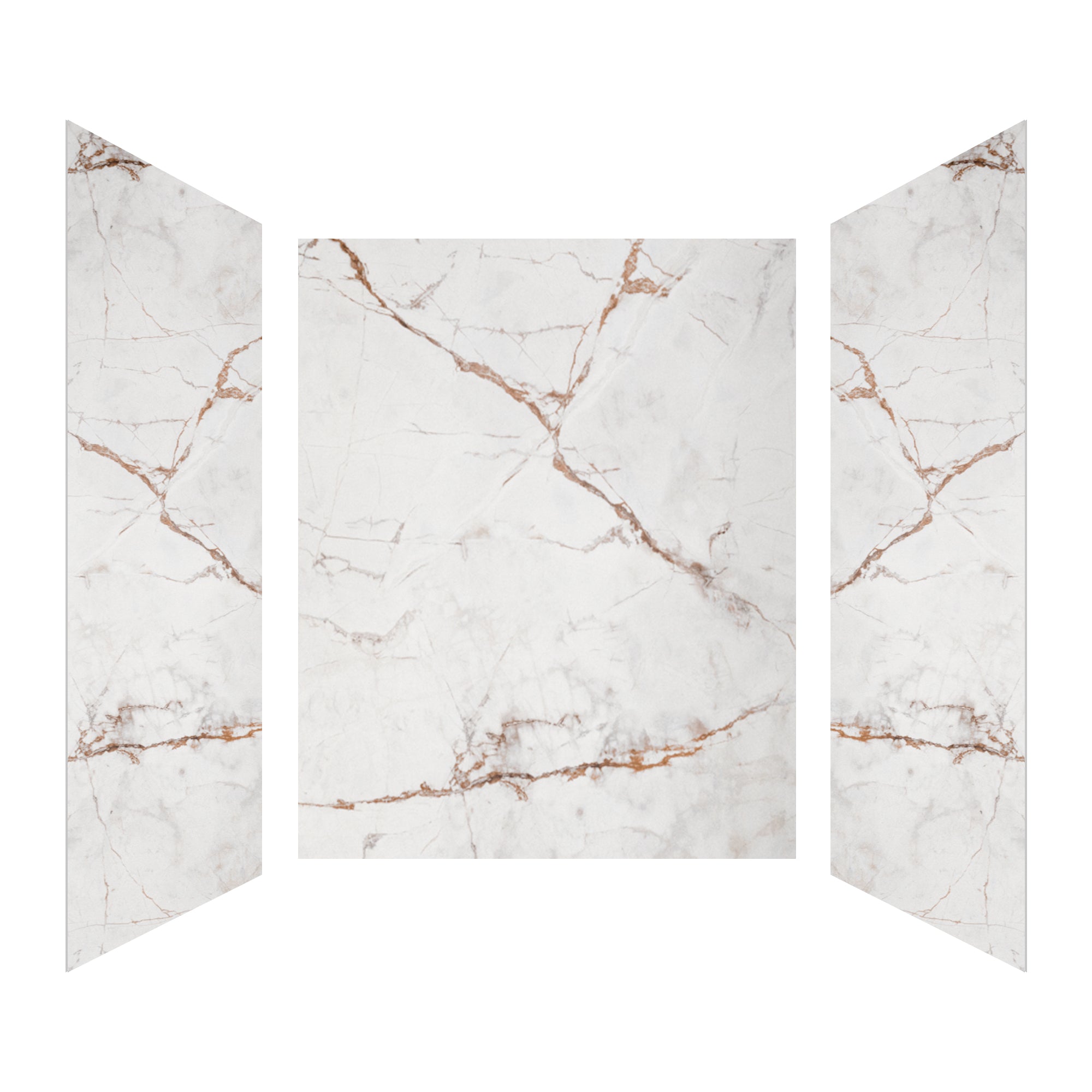Calacatta Oro Marble Series SMC 3-Wall Shower Surround Kit