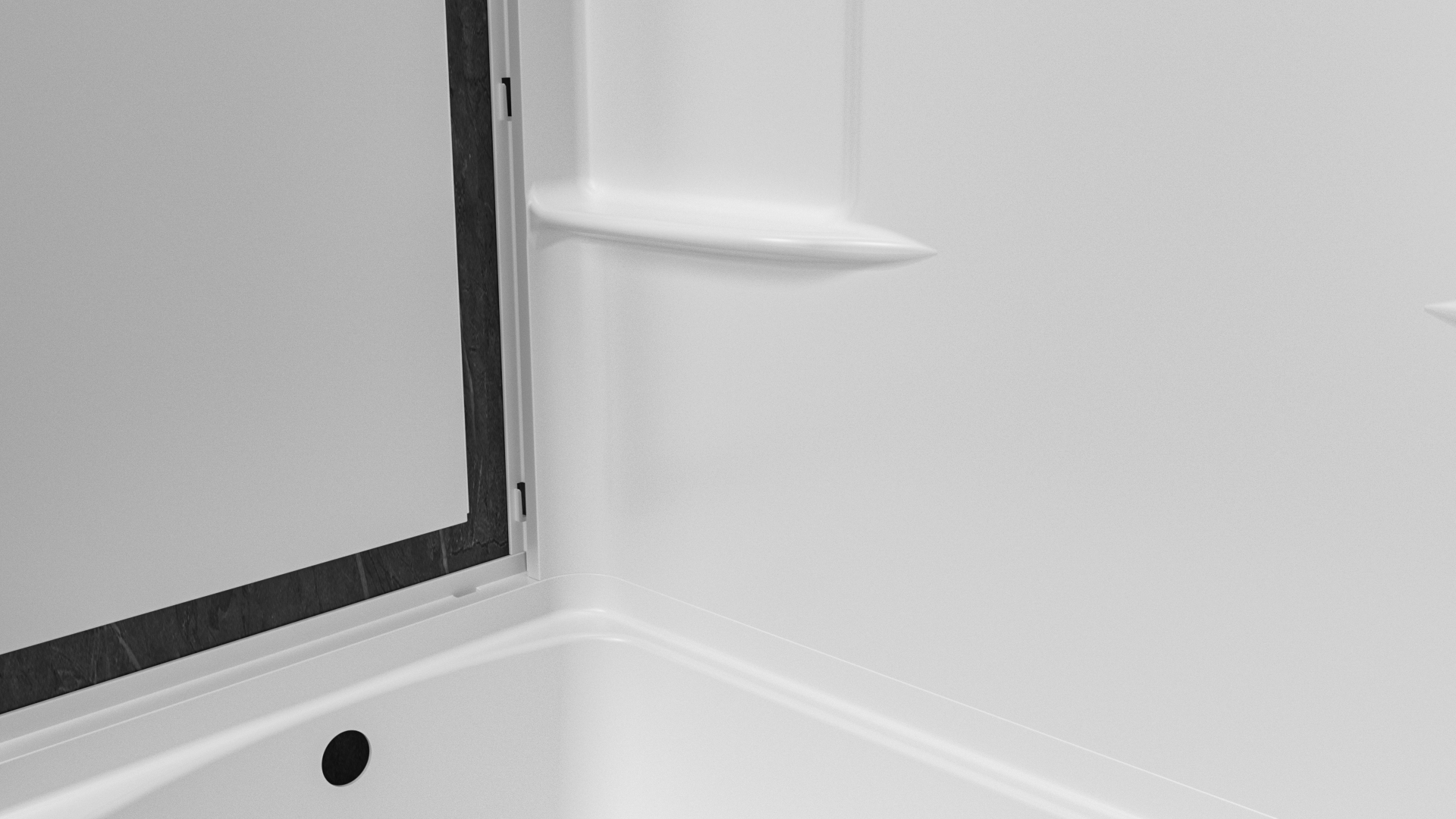 TubFlex 4N-A MODX™ SMC Bath Module – 3-Wall Tub Surround with Split Back Panel & Shelves