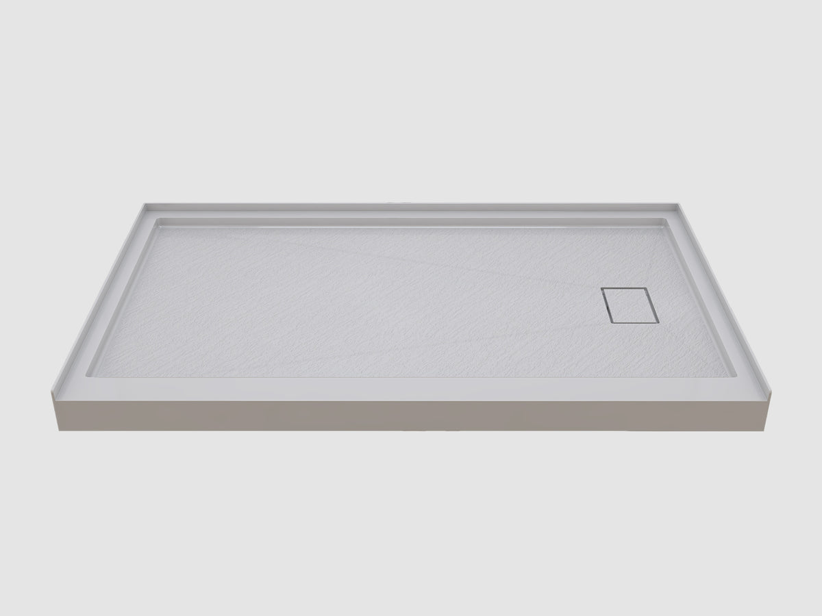 Pure Color Shower Base with Side Drain and Flange – Kostone