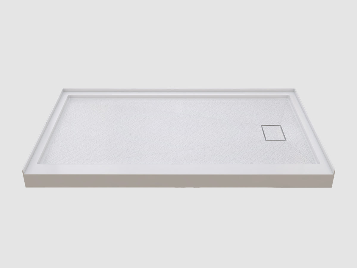Pure Color Shower Base with Side Drain and Flange – Kostone