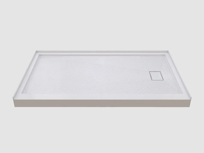 Pure Color Shower Base with Side Drain and Flange – Kostone