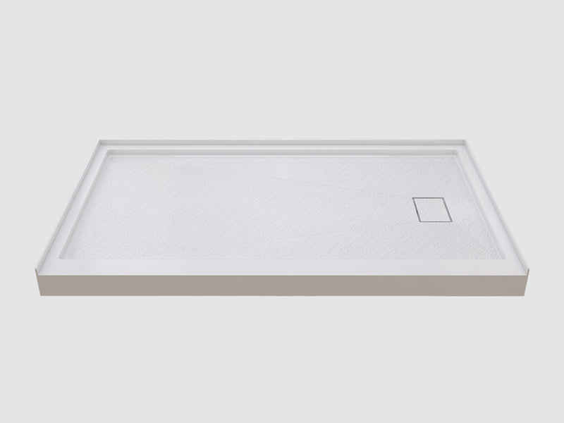 Pure Color Shower Base with Side Drain and Flange – Kostone