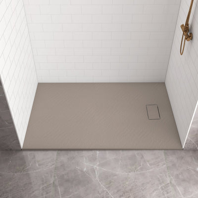 Pure Color Shower Base with Side Drain (No Flange)