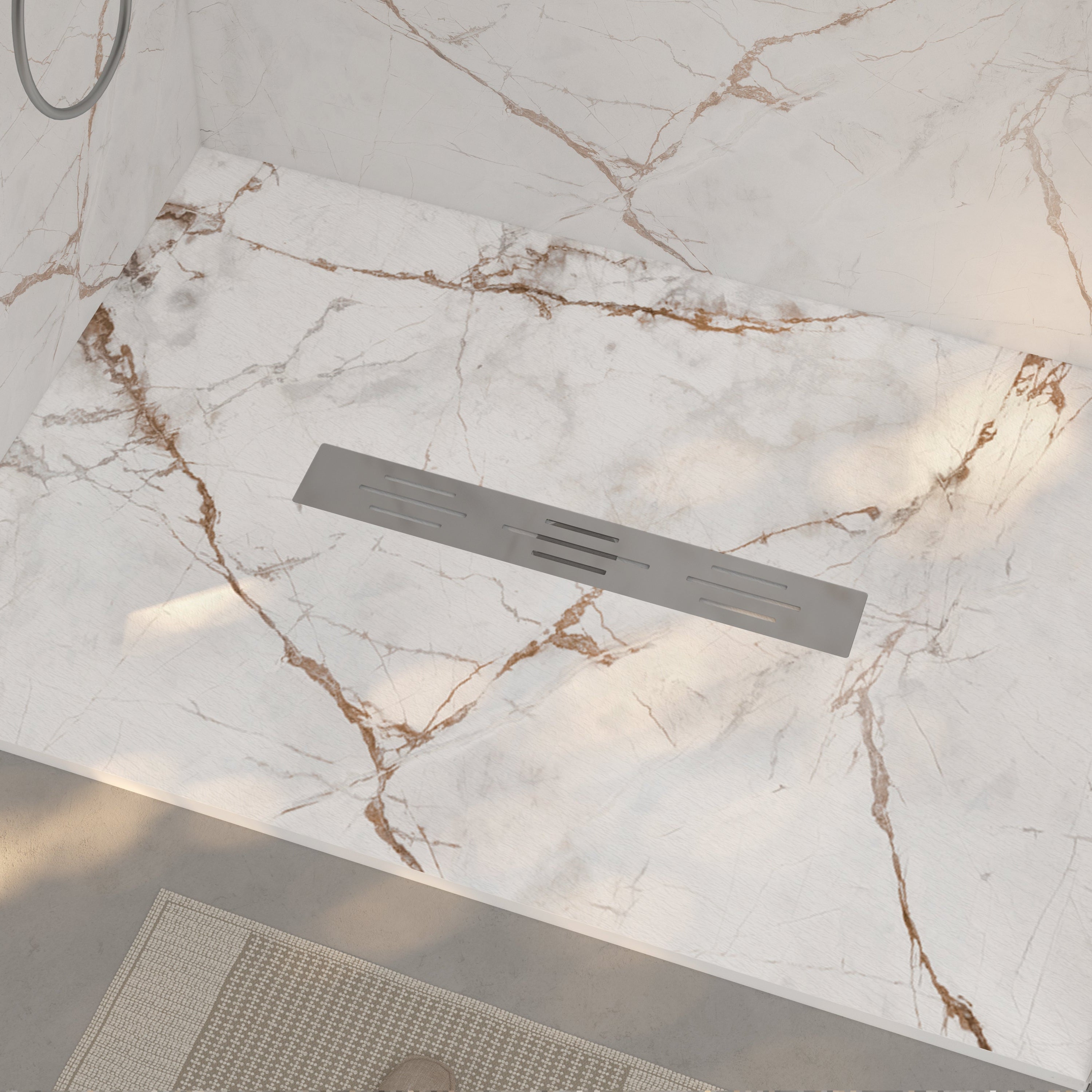 Colored Shower Base with Center Drain (No Flange)