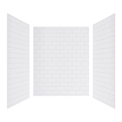 Matte Finish Small Subway Tile Solid Series SMC 3-Wall Shower Surround Kit