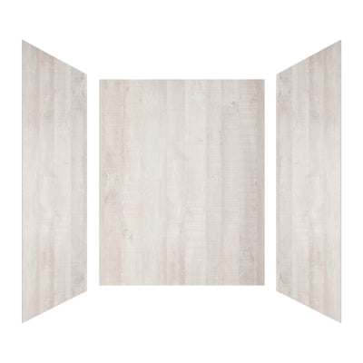 White Sandstone Marble Series SMC 3-Wall Shower Surround Kit