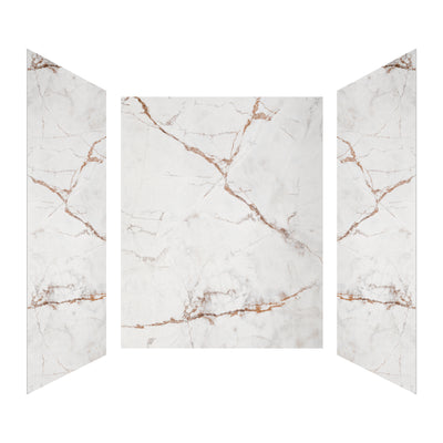 Calacatta Oro Marble Series SMC 3-Wall Shower Surround Kit