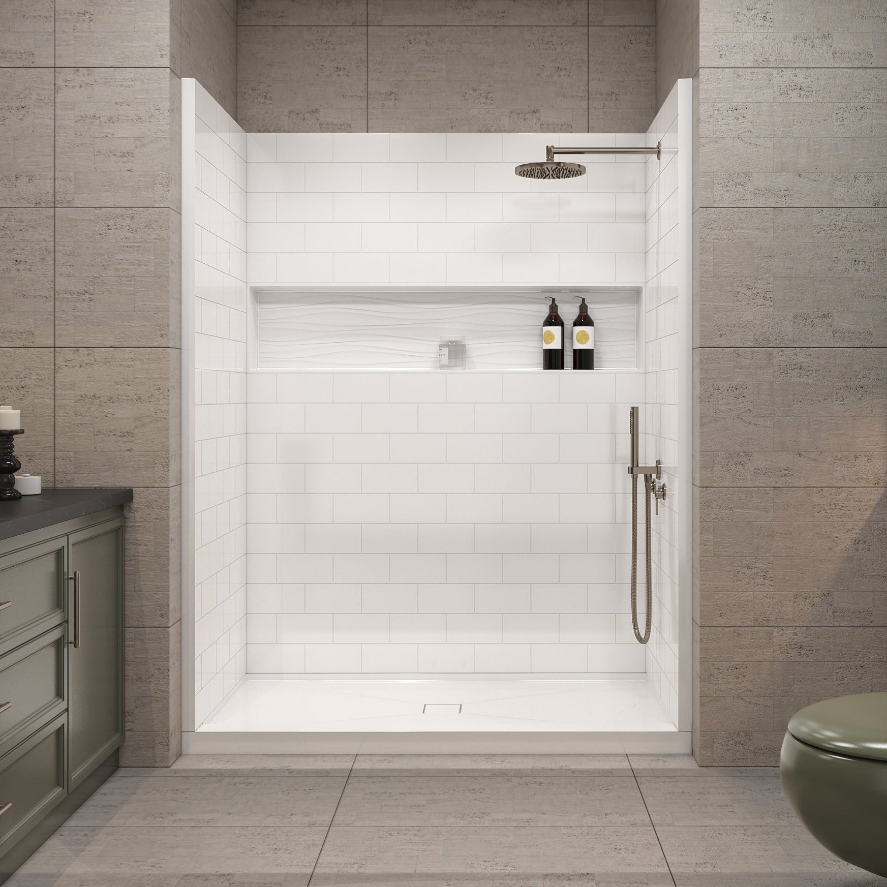 TubFlex 4K MODX™ SMC Bath Module – 3-Wall Tub Surround with Split Back Panel