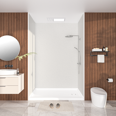 Slate Rock Solid Series SMC 3-Wall Shower Surround Kit